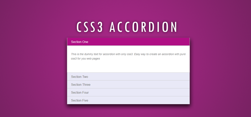 Accordion with CSS3 – Pure css3 accordion